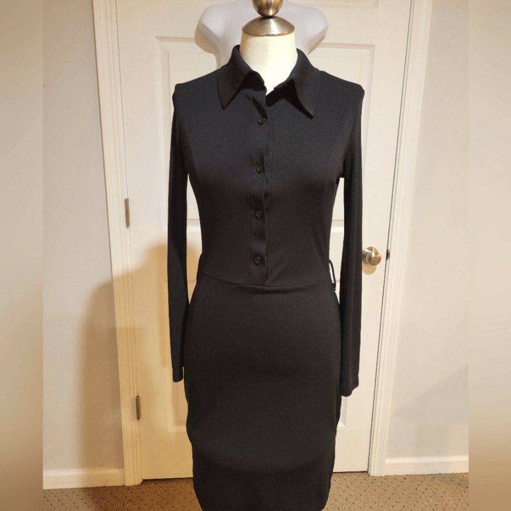 Black shirt dress